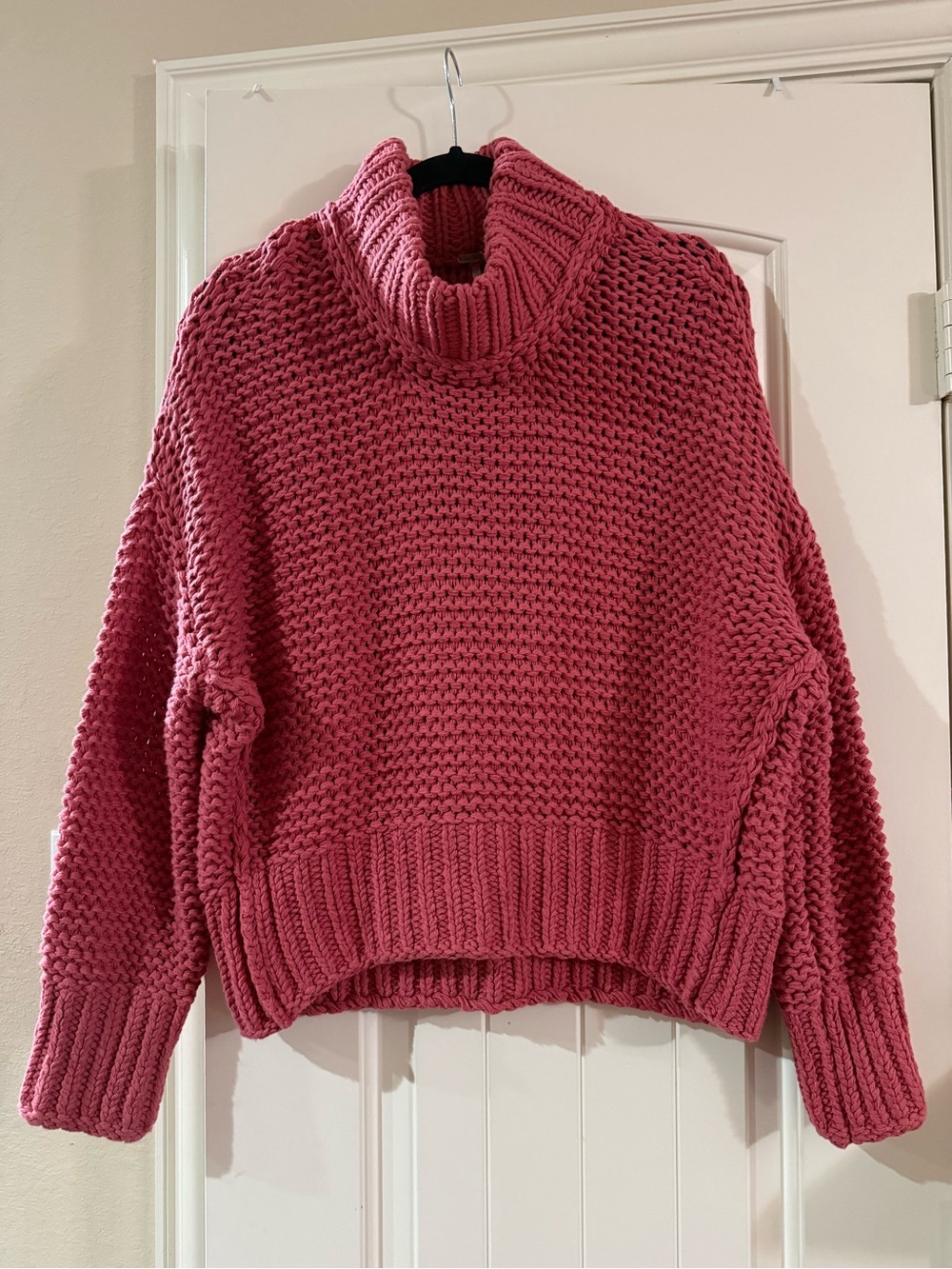 Free People Oversized Chunky Turtleneck Sweater - Rose